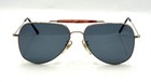 Safari Ii Vintage Aviator Sunglasses 60-15 Gold Metal Custom Blue Lenses