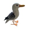 Seagull Metal Legs Hand Carved Wood Tropical Sculpture Bird Decor