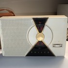 Vintage 1956 Philco T-7 Code 124 Transistor Radio Works  W original Leather Case