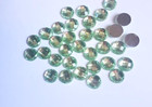 Craftbuddyus 100 X 10mm Flatback Faceted Acrylic Mint Round Rhinestone Gems