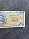 Five Cents Military Payment Certificate 5c Mpc Series 521 Plate  64