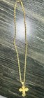 18k Gold Plated 5mm Rope Chain- Necklace 26    And Large Adorned Cross Pendant 