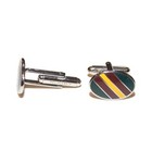  125 Polo Ralph Lauren Rugby Mens Stripe Cufflinks Maroon Red Yellow Olive Green