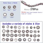 270pcs Silver Metal Spacer Beads For Jewelry Making  Bracelet Earrings Necklace
