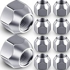 1 2-20 Inch Trailer Lug Nuts 509 Tire Wheel Lugs Tire Acorn Silver Open End 10