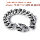 Men s 925 Sterling Silver Heavy Chunky Cuban Link Chain Punk Bracelet 13 5mm