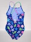 Cat   Jack Girls One Piece Swimsuit Strappy Sea Life Starfish Blue Xl  14 