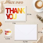 Gueevin 200 Pcs Thank You Cards With Envelopes   Stickers 3 5x5 Inch  Coloful