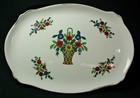 Vintage Porcelain Dresser Vanity Set Flower Basket Pattern  Tray And Lidded Jar