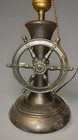 Antique 11 5    Nautical Rotating Ship   s Wheel Switch Vintage Table Lamp - Works