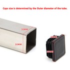 Rectangular Plastic End Caps Blanking Ribbed Rectangle Plugs Inserts Black