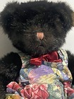 Russ Berrie Dickens Black Teddy Bear W romper Red Bow Tie Plush Soft Stuffed 16   