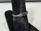 Vintage Turquoise   Silver Tone Native American Southwestern Theme Ring Size 6 5