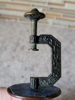 Rare 19th C  D a  Woodworth Patent 1859 Sewing Knitting Clamp Skein Holder Look 