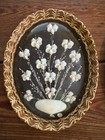 Pair Of Antique 1940   s Florida Shell   Pine Needle Frame Floral Oval Pictures