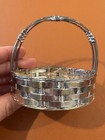 Vintage Silver Plated Small Woven Basket W  Maker s Mark