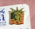 Vintage American Airlines Statue Of Liberty Flag Lapel Pin