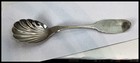 J hollister Pure Coin Silver Serving Spoon     Fluted Bowl     C 1840   1865 American