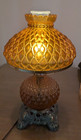 Vintage Amber Electric Hurricane Lamp