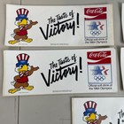 Vintage Coca Cola Bumper Sticker Lot Of 5 Taste Of Victory 1984 Olympics New