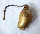 Antique Brass Snuff Holder  With Spoon