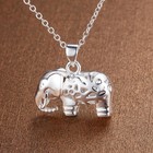925 Sterling Silver Pendant Beautiful Elephant Pendant Necklace Women s    -