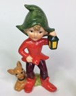 Vintage Homco Set 3 Christmas Pixies Elves Elf With Mushrooms Bunny Deer  5215
