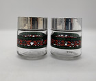 Vintage Set Of Houze Christmas Glass Salt And Pepper  Shakers