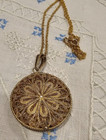 Antique Italian Silver Filigree 800 Pendant 12k Chain
