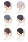 Scarvesme C c Multi Tone Beanietail Ponytail Messy Bun Ribbed Beanie Hat Cap