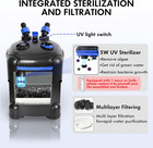 172gph Canister Filter  Ultra-quiet External Aquarium Filter With Free Media For