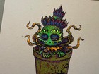 Marq Spusta Potted On Peach salmon Paper 5x5 Print Uv Inks