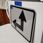 Authentic Traffic Road Street Highway Sign Arrow Straight Left 21  X 15   12-236