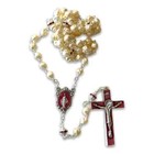 Miraculous Medal - Mop Rosary - Red - Blessed By Pope Francis