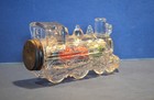 Glass Candy Container  999 Train Engine  Metal Screw On Cap  1920 s-30 s  4 5 