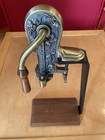 Vintage Rogar Estate Brass Table Top Wine Bottle Opener Corkscrew W  Wood Stand