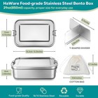 Stainless Steel Bento   29oz  850ml  Leak-proof Lunch For Adults  3 Compartme   