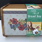 The Pioneer Woman Acacia Wood Bread Box Floral Kitchen Storage Bin Rustic