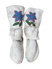Vintage Sioux Tribe Native American Beaded Leather Moccasins Antique 9 5 