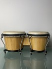 Set Bongo Drum Latin Percussion Wood Oak Two Pieces Chrome Natural Professional