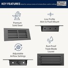 4x10 Floor Vent Cover Steel Register Silver Linear Louver Rust Resistant