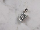 Sterling Silver Jewish Judaica Hebrew Torah Charm Pendant Necklace 3 6g E7497