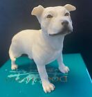 White Staffordshire Bull Terrier Dog Statue - White Staffie Ornament Staffy