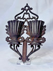 Antique Match Safe Double Pocket With Striker Cast Iron Wall Mount Patd 1807