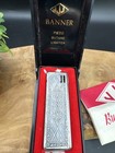 Vintage Silver Jjj Butane Cigarette Lighter In Case With Paper