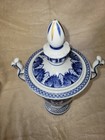 Vintage Bombay Company Blue white Floral Porcelain Lidded Urn