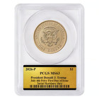 2026  p  President Donald J  Trump July 4th Privy  1 Coin Pcgs Ms 63 Fdoi Semiq