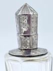 Antique Victorian Dutch Sterling Silver   Clear Glass Perfume Bottle