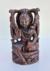 Vintage Old Rare Beautiful Hand Carved Wooden Hindu God Shiva Shiv Figure Statue