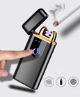 Quad Arc Lighter Digital Display Electric Usb Rechargeable Windproof Matte Black